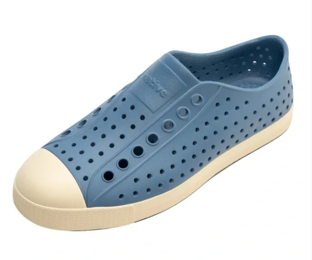 Native Jefferson Slip On Casual Shoes Mens 11 Oasis Blue Bone White Sneakers NIB